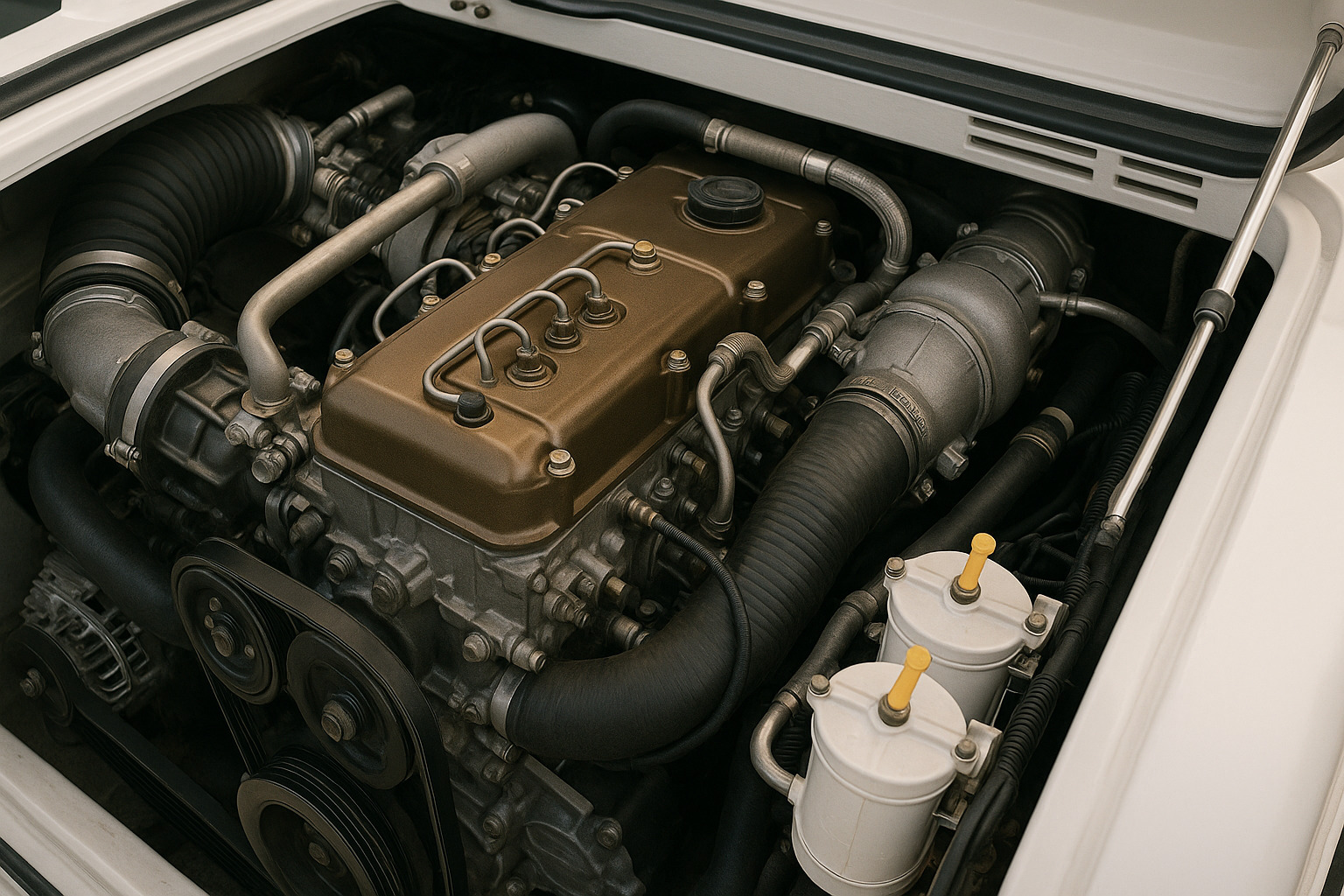 Close-up of a boat engine