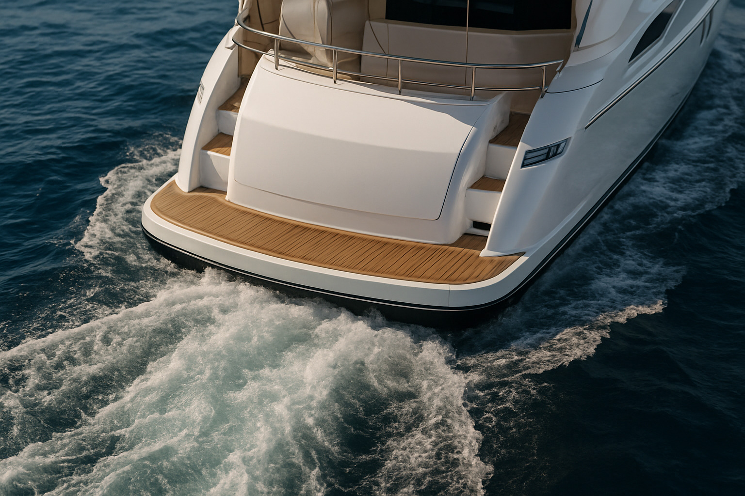 Drone shot of a boat's wake